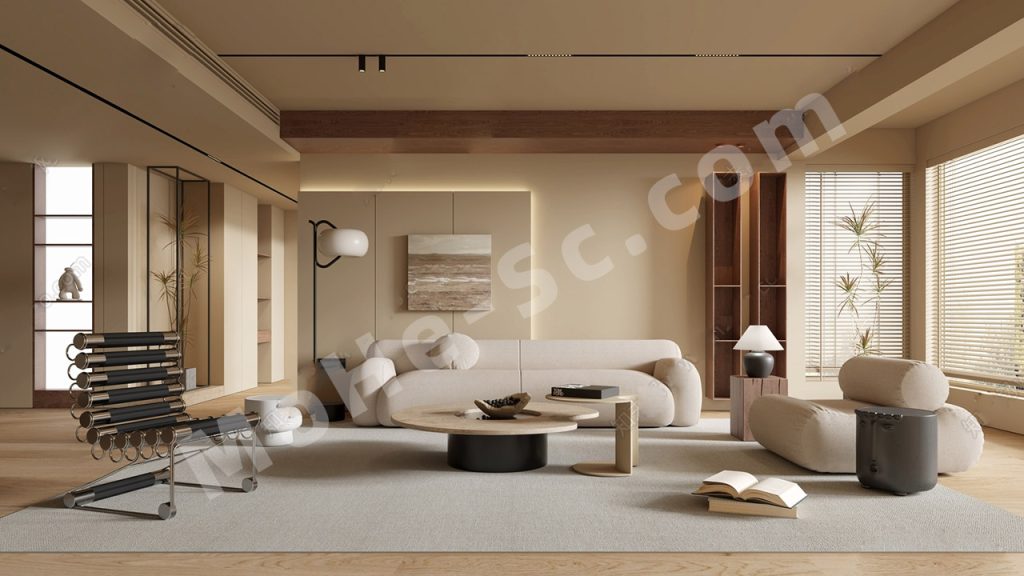 图片[1]-【客厅 Living Room】现代家居客厅SU模型 Modern Living Room SketchUp Model