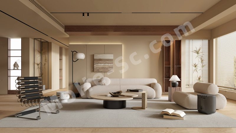 【客厅 Living Room】现代家居客厅SU模型 Modern Living Room SketchUp Model