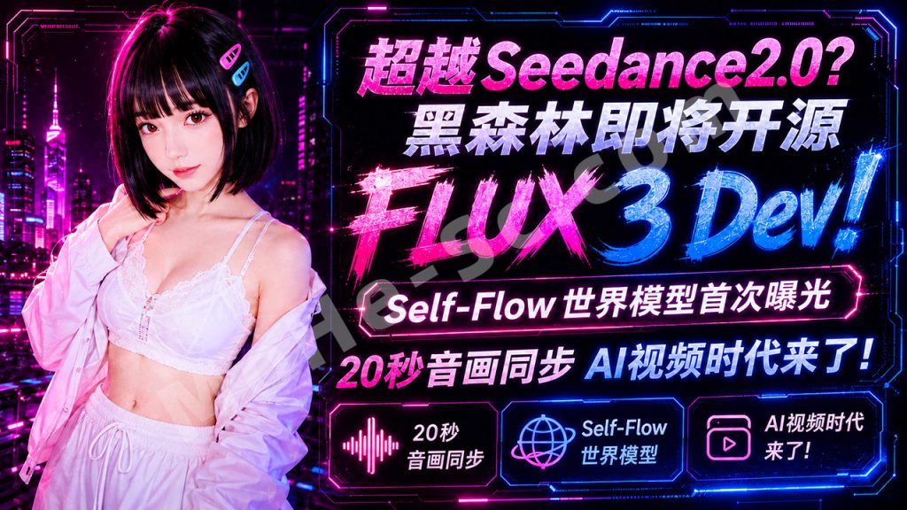 图片[1]-超越 Seedance 2.0？黑森林即将开源 FLUX 3 Dev！Self-Flow 世界模型首次曝光，20 秒音画同步 AI 视频时代来了