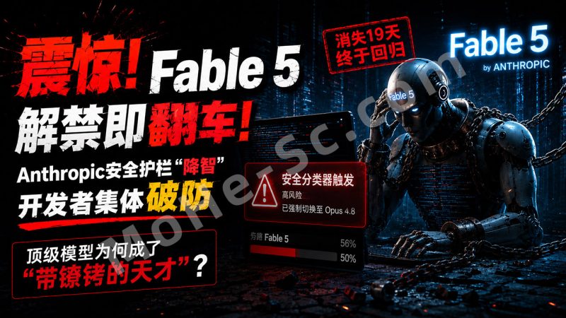 震惊！Fable 5解禁即翻车！Anthropic安全护栏“降智”开发者集体破防，顶级模型为何成了“带镣铐的天才”？-MOHE素材库-设计行业的乐园，各类素材的矿山！