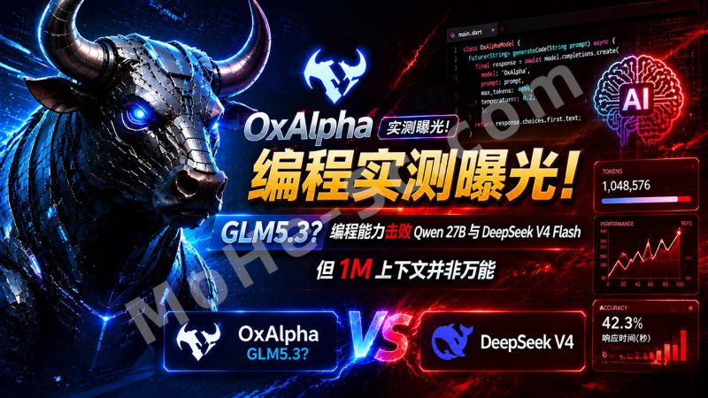 OxAlpha实测曝光！疑似国内某大厂5.3匿名模型，编程能力击败Qwen 27B与DeepSeek V4 Flash，但1M上下文并非万能!