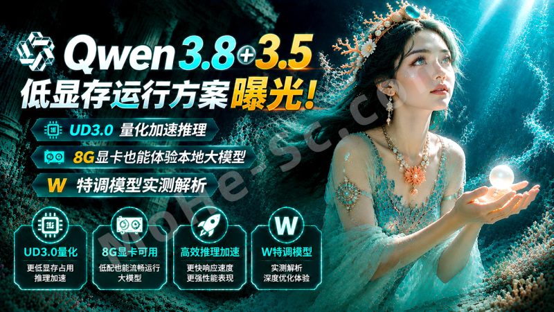 Qwen3.8+3.5低显存运行方案曝光！UD3.0量化加速推理，8G显卡也能体验本地大模型，W特调模型实测解析