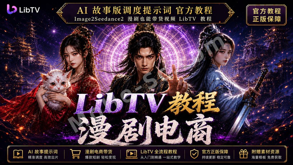 图片[1]-全套LibTV教程+配套模型+20套故事版参考(含提示词)轻松学会AI短剧制作，全套教程走过路过不要错过想在家里赚钱的就学习起来