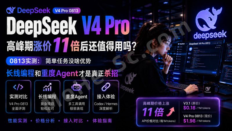 梁子的DeepSeek V4 Pro涨价11倍后还值得用吗？0813实测：简单任务没啥优势，长线编程和重度Agent才是真正杀招，Codex、Hermes接入体验全解析-MOHE素材库-设计行业的乐园，各类素材的矿山！