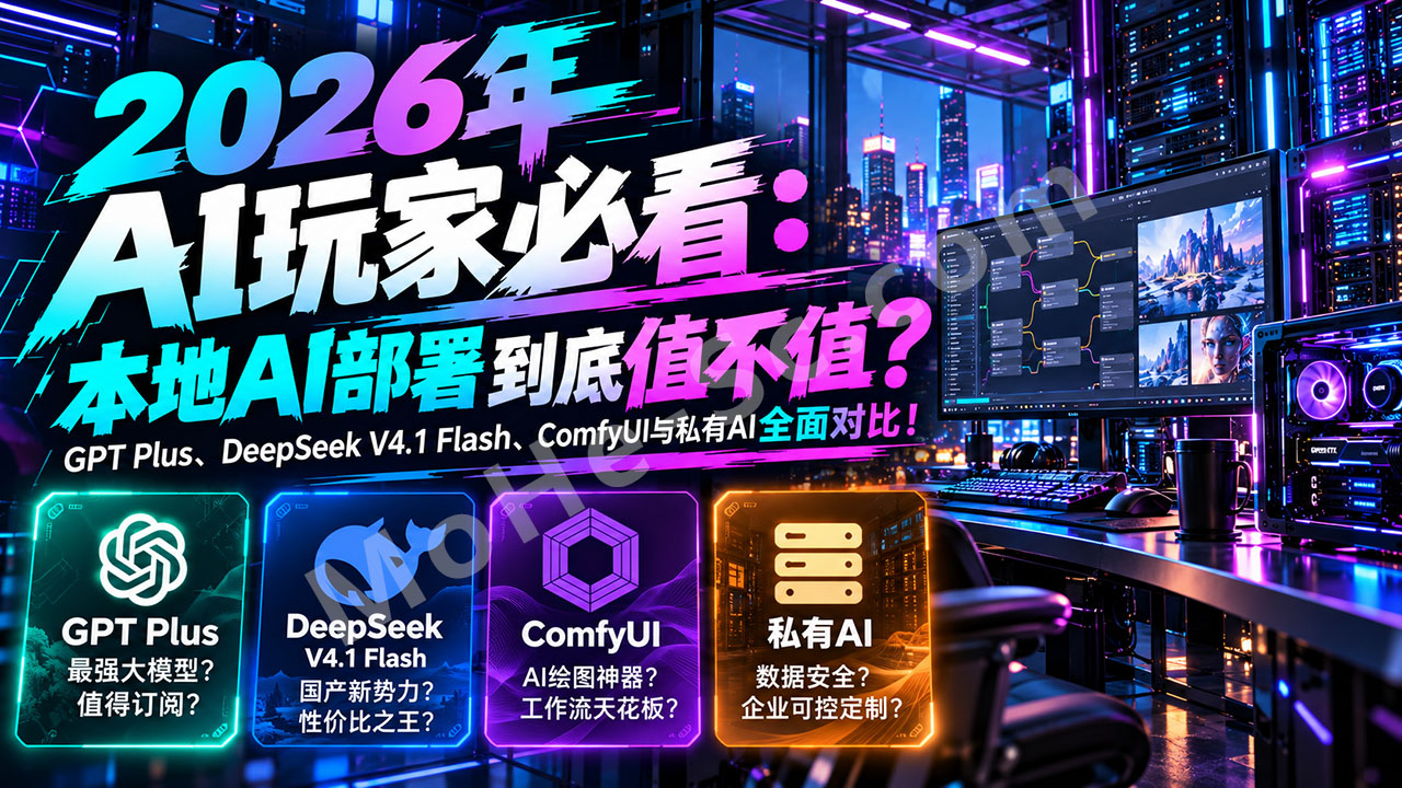 图片[1]-2026年AI玩家必看：本地AI部署到底值不值？GPT Plus、DeepSeek V4.1 Flash、ComfyUI与私有AI全面对比！