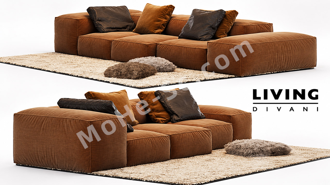 图片[1]-3ds Max 超柔软沙发3D模型下载 Sofa Extrasoft - Living Divani 3D Model Download