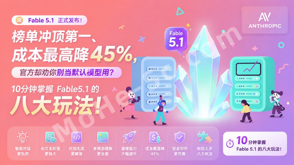 图片[1]-Fable 5.1正式发布！榜单冲顶第一、成本最高降45%，官方却劝你别当默认模型用？10分钟掌握 Fable5.1 的八大玩法！