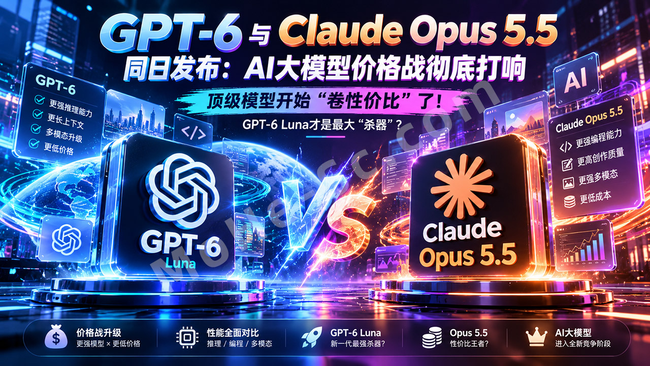 图片[1]-GPT-6与Claude Opus 5.5同日发布：AI大模型价格战彻底打响，顶级模型开始“卷性价比”了！GPT-6 Luna才是最大“杀器”？
