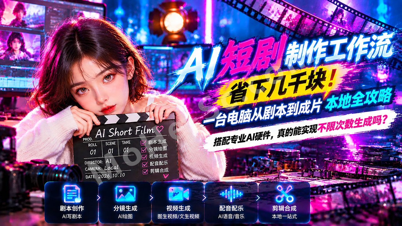 图片[1]-AI短剧制作工作流，省下几千块！一台电脑从剧本到成片本地全攻略，搭配专业AI硬件，真的能实现不限次数生成吗？